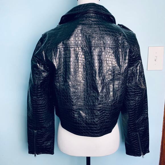 NWT ModCloth Crocodile Rock Moto Jacket Size Large - Picture 5 of 8